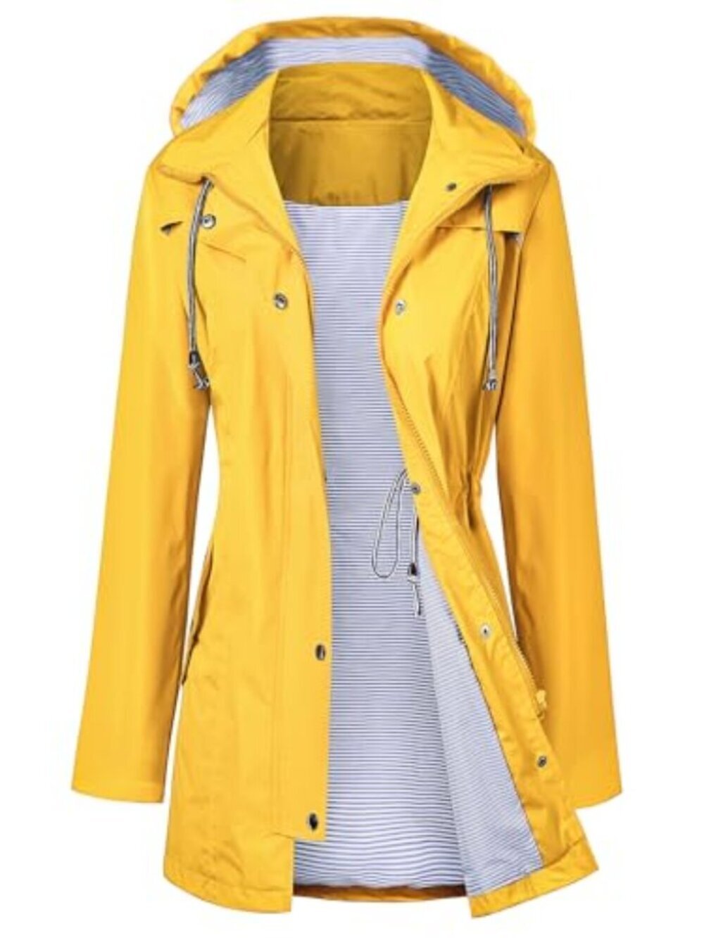 🆕 Raincoat Women Waterproof Long Hooded Trench Coats Lined Windbreaker Travel